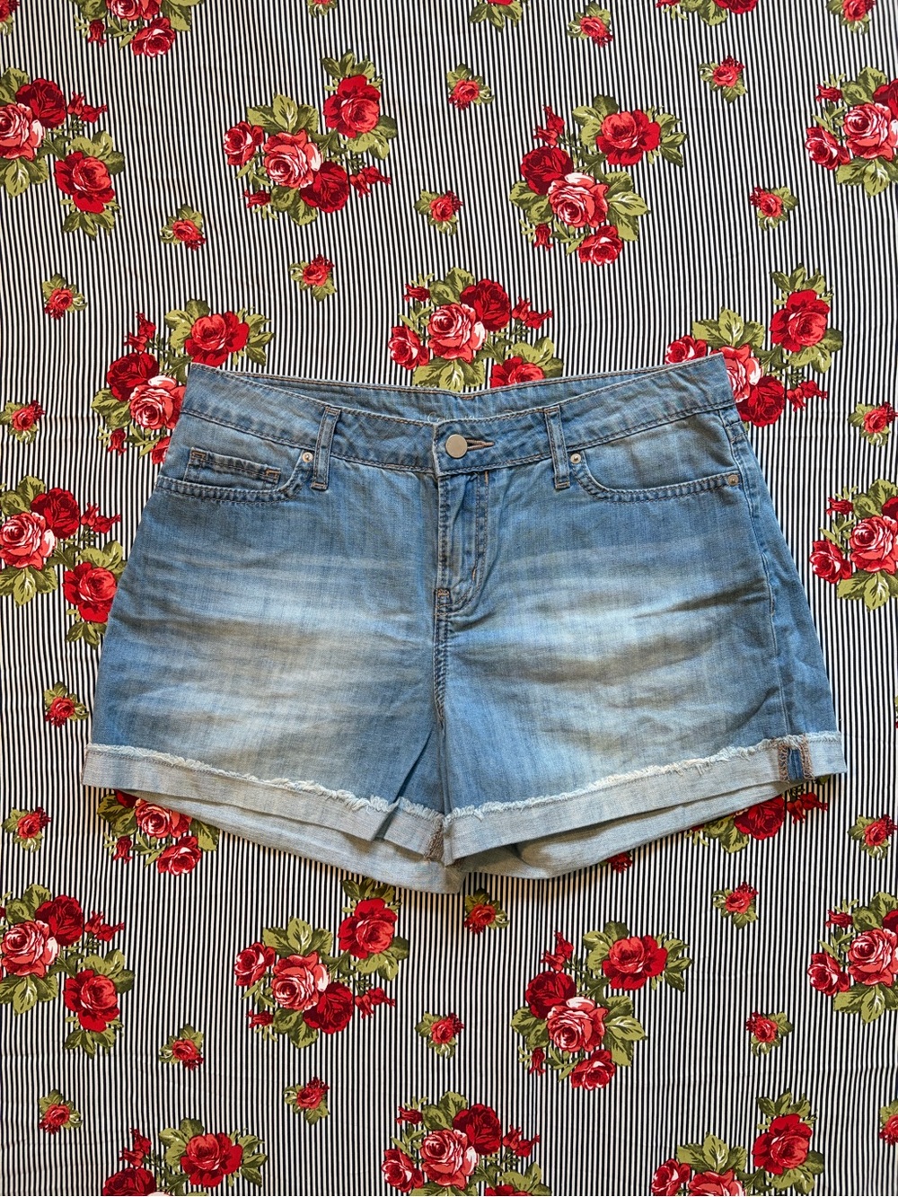 Calvin Klein Jeans Light Blue Rolled Hem Denim Shorts
